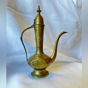 brass dallah oil jar vintage